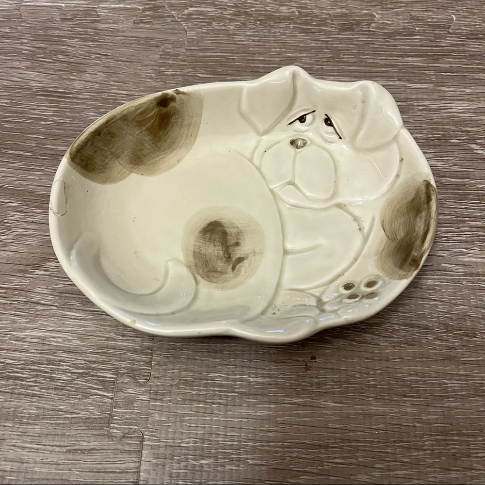 Vintage Fitz and Floyd Porcelain Sad Puppy Dog Plate 1979